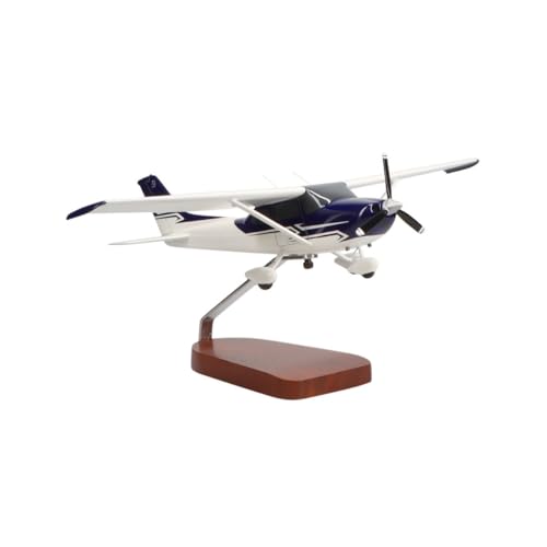 High Flying Models Cessna 182 Skylane Large Mahogany Sculpture Blue & White