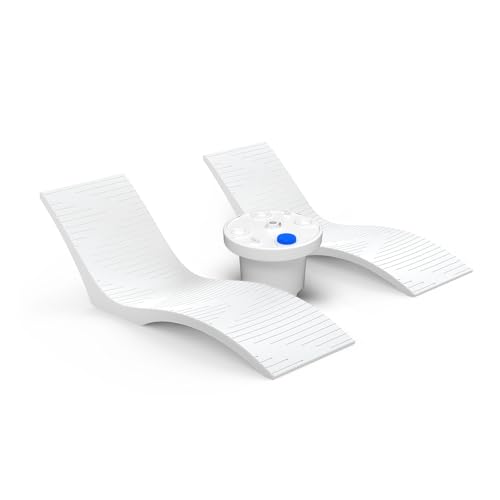 Aquamarine UV Resistant Sunshelf Water Loungers Set of 2 White