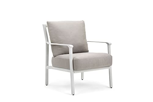 Winston Aspen 3 Piece Seating Set with Lounge Chair, Ottoman, Merge Side Table Coastal Mist