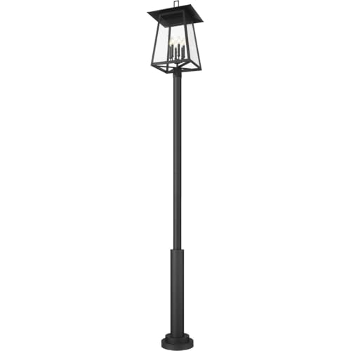 Z-Lite Rainer 6 Light 126" Tall Post Light Black
