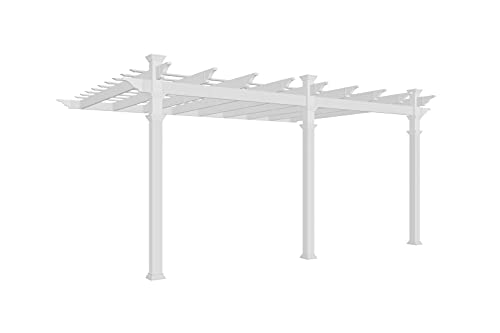 Vita Valencia 12' x 16' Attached Vinyl Pergola White