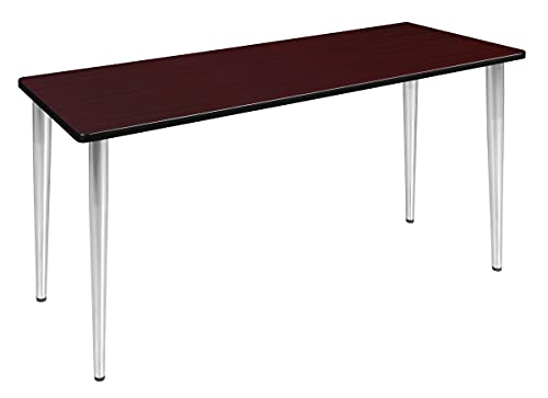 212 Main Kahlo Tapered Leg Table Mahogany & Chrome 60x24in