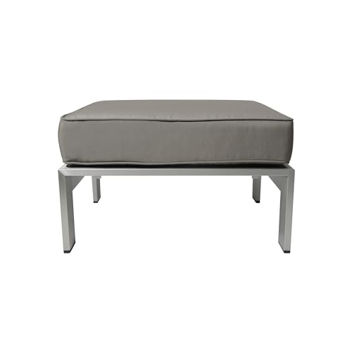 Christopher Knight Home Cape Coral Outdoor 6-Seater Aluminum Conversation Set Silver + Khaki