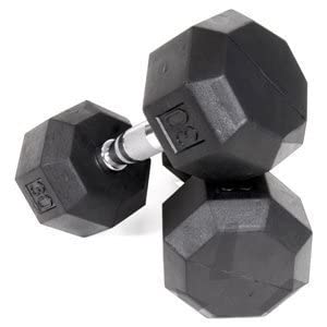 Ader Sporting Goods Octagon Rubber Dumbbells Pair Black