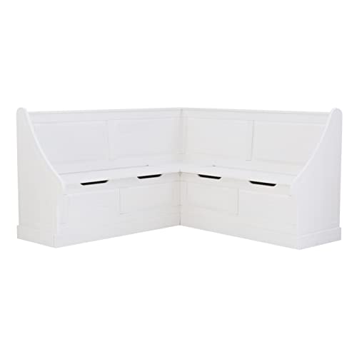Linon Harris White Corner Breakfast Nook