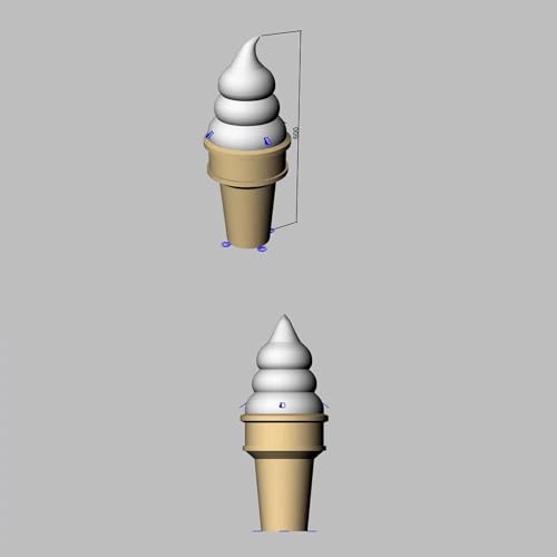 YBZCHLM Giant Inflatable Ice Cream Cone with Lights Khaki & White 20ft H