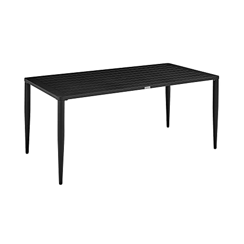 Armen Living Beowulf Modern Outdoor Patio Dining Set, 7 Piece, Black