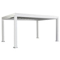 Backyard Discovery Windham 14' x 10' Galvanized Steel Pergola Kit with Shade Sail Canopy White