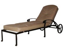 theWorldofpatio Nassau Cast Aluminum Chaise Lounge Set of 4 with Sesame Cushions Antique Bronze