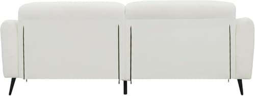 Merax Modern Loveseat Sofa with Ottoman & Pillows Beige