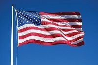 Flag Zone 30' x 60' Nylon US Flag with Embroidered Stars Red, White and Blue