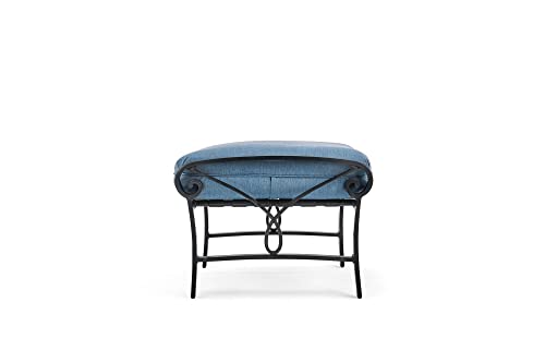 Winston Palazzo Cushion Ottoman Black Night/Spectrum Denim