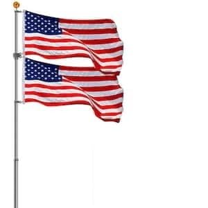 CommerceSigns Telescoping Flagpoles Black Anodized 20'H