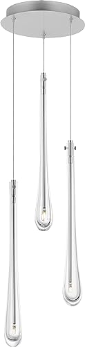 ET2 Stillo 4.5W 3 LED Pendant Light 18" Tall Satin Nickel Finish Silver