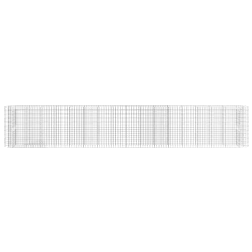 Gabion Raised Bed Galvanized Iron 240.2"x19.7"x39.4" for Outdoor Plants - White, Black, Other
