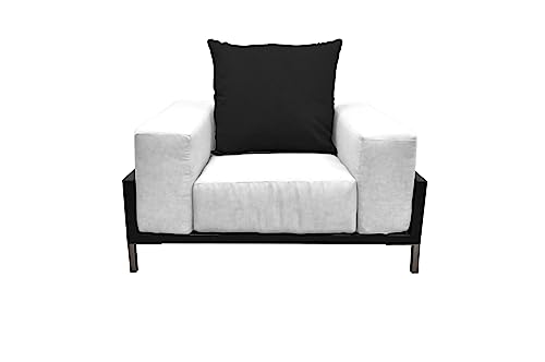 SOLIS Nubis Deep Seated Lounge Chair Indoor Outdoor Black White