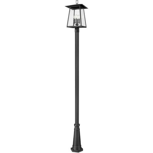 Z-Lite Rainer 4 Light 119" Tall Post Light Black