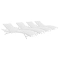 Modway Glimpse Outdoor Patio Mesh Chaise Lounge Set of 4 White