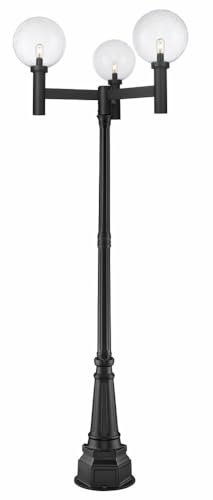 Z-Lite Laurent Outdoor Post 3-Light 180 Watts Black
