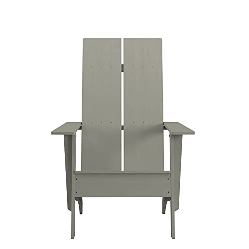 Flash Furniture Set of 4 Sawyer Modern Adirondack Chairs Gray