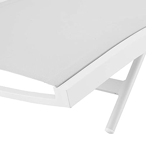 America Luxury - Outdoor Lounge Chair Chaise Set of 2 Aluminum Metal White