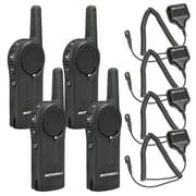 Motorola Solutions DLR1020 Two-Way Digital Business Radio + HKLN4606 Remote Speaker Mic 4-Pack Black