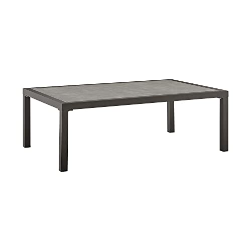 Armen Living Cuffay Modern Outdoor Patio Conversation Furniture Set Brown Aluminum and Taupe
