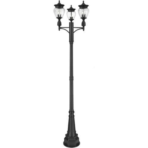 Z-Lite Davina 3 Light Post Light 116" Tall Black