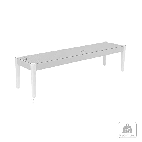 Armen Living Camino Indoor Outdoor Dining Bench Eucalyptus Wood Charcoal Rope Charcoal