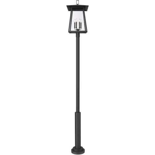 Z-Lite Rainer 6 Light 126" Tall Post Light Black