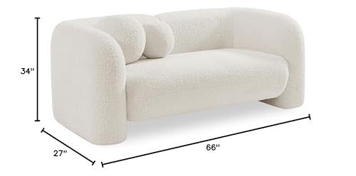 Meridian Furniture Emory Collection Art Deco Loveseat Cream