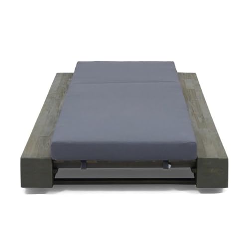 Noble House Broadway Outdoor Acacia Wood Chaise Lounge Set of 4 Gray