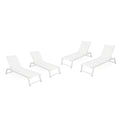 Noble House Myers Outdoor Aluminum Chaise Lounge Set of 4 White