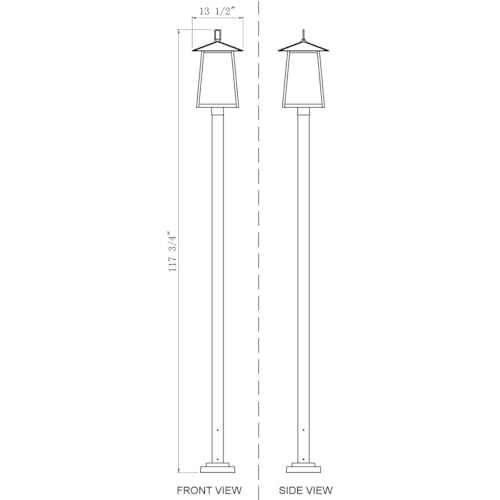 Z-Lite Rainer 4 Light 117" Tall Post Light Black
