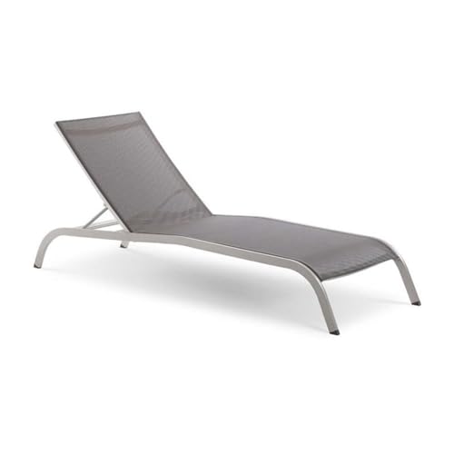 Pemberly Row Mesh Patio Chaise Lounge Set of 4 Grey