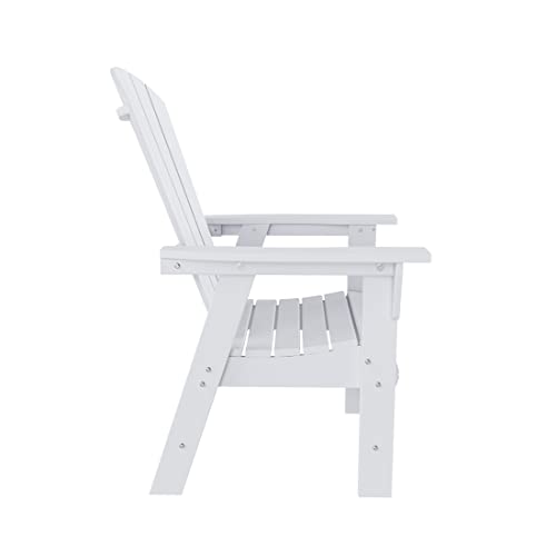 WO WESTIN OUTDOOR 5 PCS Adirondack Patio Dining Set with Square Table and Armchairs White