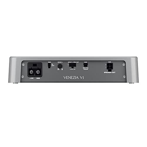 HERTZ Venezia V1 Monoblock Subwoofer Marine Amplifier with 2 HMS 12" 2 Ohm Subwoofers and RGB LEDs White Grille