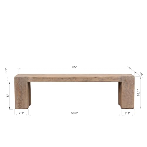 Artissance 65” Long Ravello Bench Weathered Natural Nature Wood