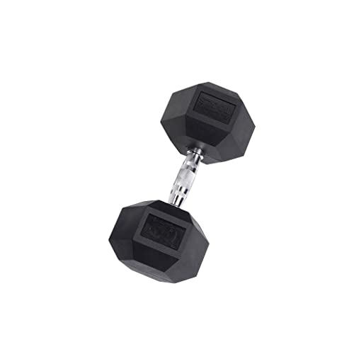 Body-Solid 5-50 lb. Rubber Dumbbell Set with Rack & Vinyl Mat Red