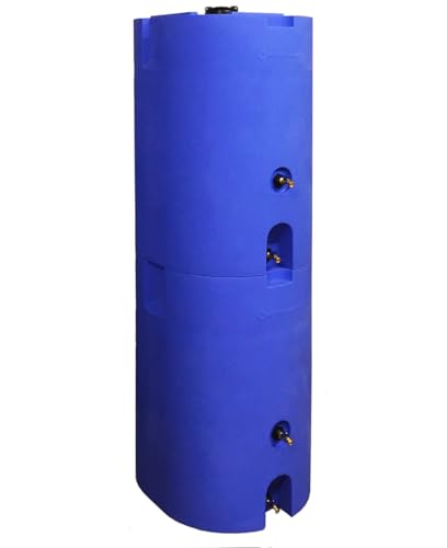 WaterPrepared 160 Gallon Stackable Utility Water Tank with Large Cap and 2 Spigots Blue