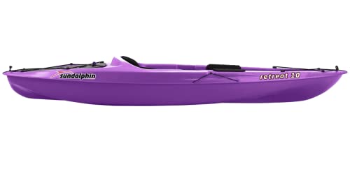 Sun Dolphin Retreat 10 Sit-On-Top Fishing Kayak Purple 10ft