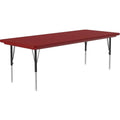 Pemberly Row Contemporary Plastic Resin/Metal Activity Table 30" x 72" Red