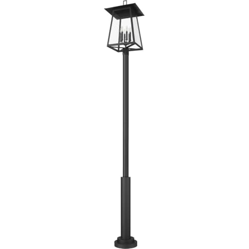 Z-Lite Rainer 6 Light 126" Tall Post Light Black