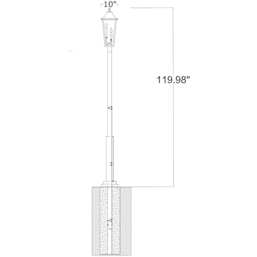 Z-Lite Gannon 3 Light 122" Tall Post Light Black