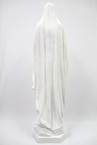 Vittoria Collection 48 Inch Our Lady of Lourdes Virgin Mary Statue Sculpture White