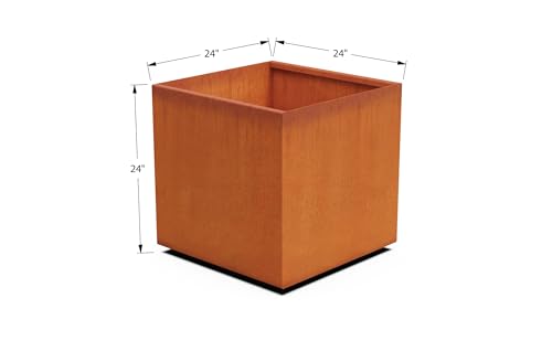 Plantercraft Corten Steel Square Cube Planter Natural