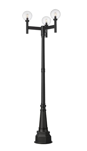 Z-Lite Laurent 3 Light 100" Tall Post Light Black