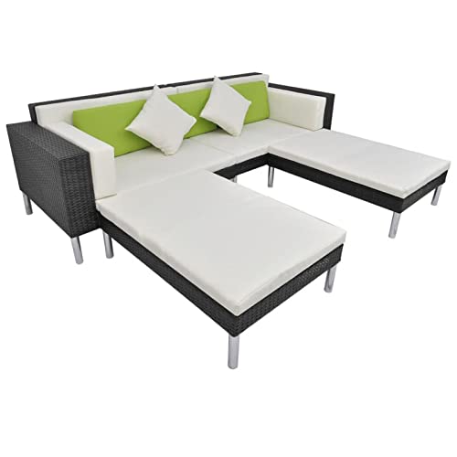 Xinxinxiang 4 Piece Patio Set with Cushions Black