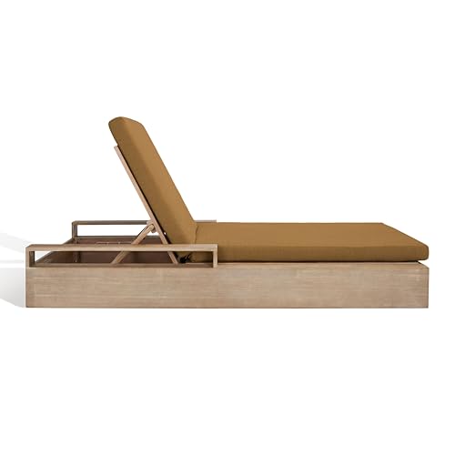 Safavieh Couture Outdoor Collection Lanai Chaise Lounge Chair Natural/Brown