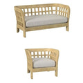 Home Square 2-Piece Outdoor Lounge Chair and Loveseat Set Natural
